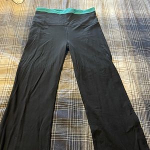 lululemon athletica Black Leggings with Teal Waistband